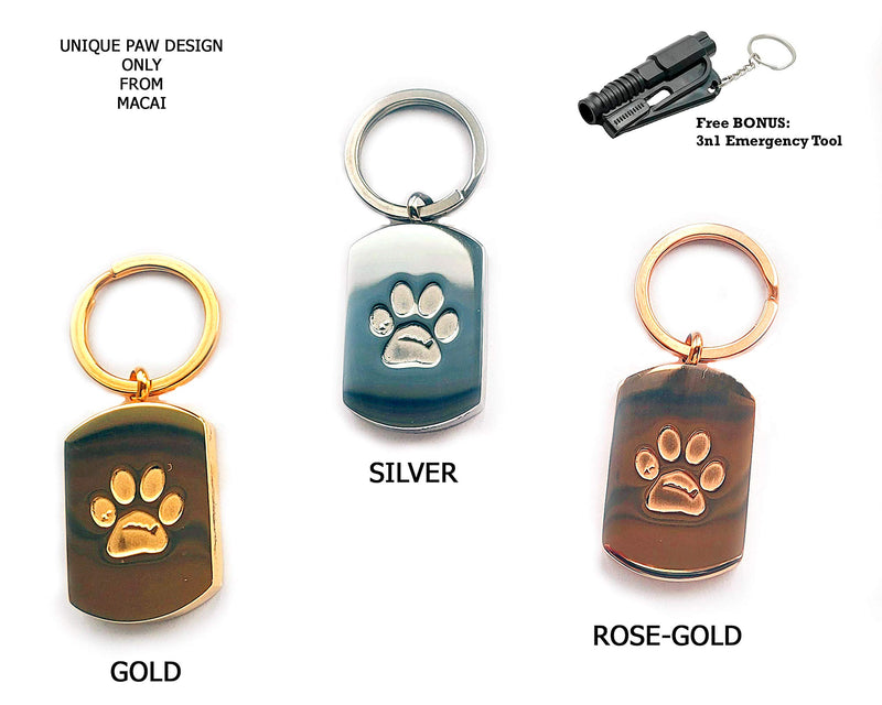 MacAi Cremation Urn Pendant Keychain or Necklace for Ashes Jewelry Paw Print Stainless Steel Keepsake for Cat Dog's Ashes with Filling Kit Gold, Rose or Silver. pink - PawsPlanet Australia