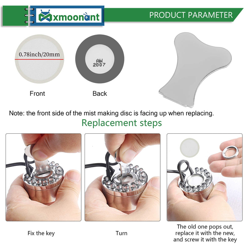 Mxmoonant 10Pcs Transducer Discs 20mm/0.78inch Ultrasonic Mist Maker and Electric Fireplace Accessories, Rubber Protected - PawsPlanet Australia