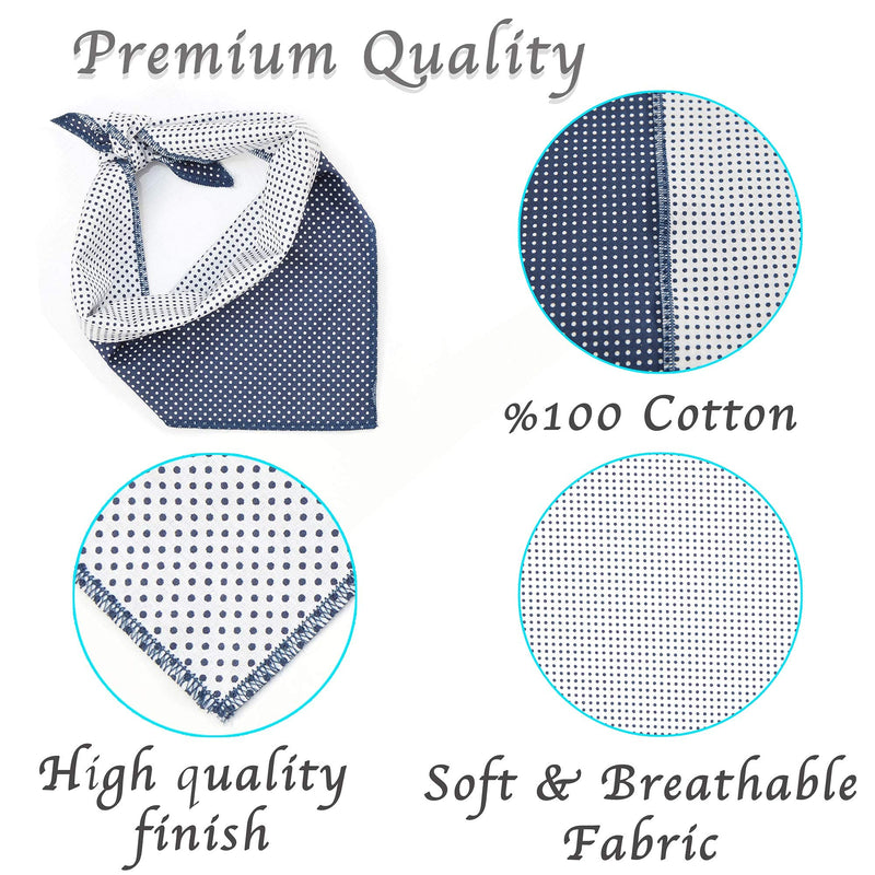 Odi Style Dog Bandana - Reversible, Cotton, Triangle Bandanas for Large, Medium, Small Sized Dogs, Double Sided Dog Gift, Accessory, Scarf for Dog, Puppy, Cats, Floral and Polka Dot Prints, 1 Piece Blue Polkadot Pattern - PawsPlanet Australia