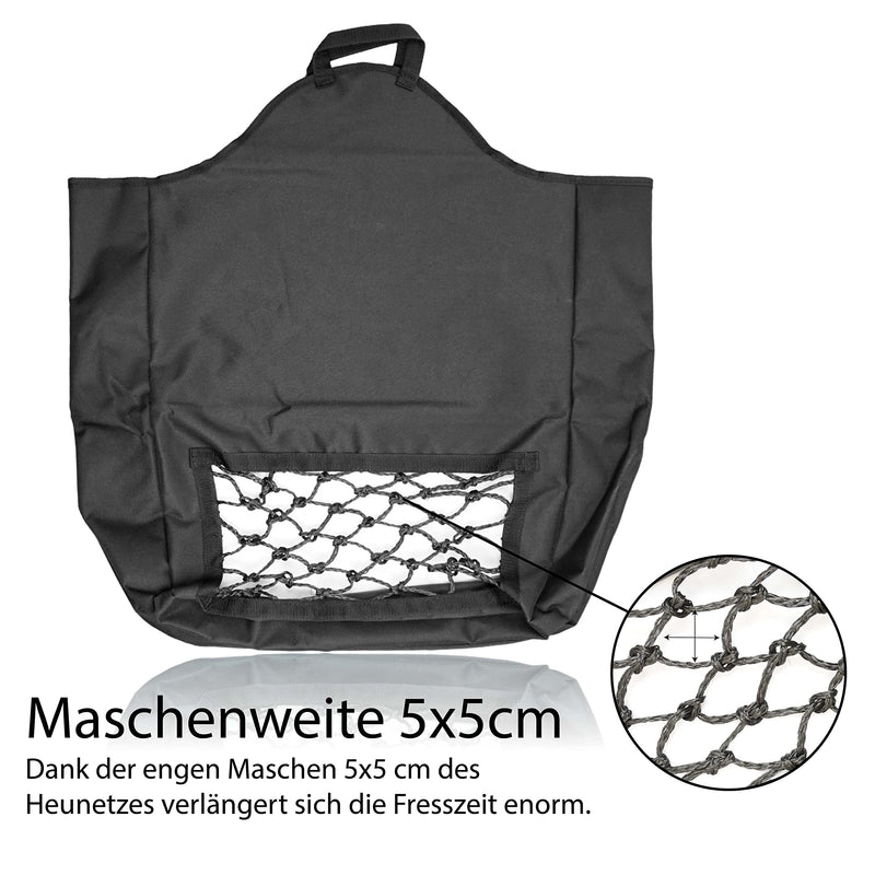 Hay bag for horses Hay bag - horse activity Hay net for horses with 5 kg filling weight & mesh size 5x5cm (1x black) 1x black - PawsPlanet Australia