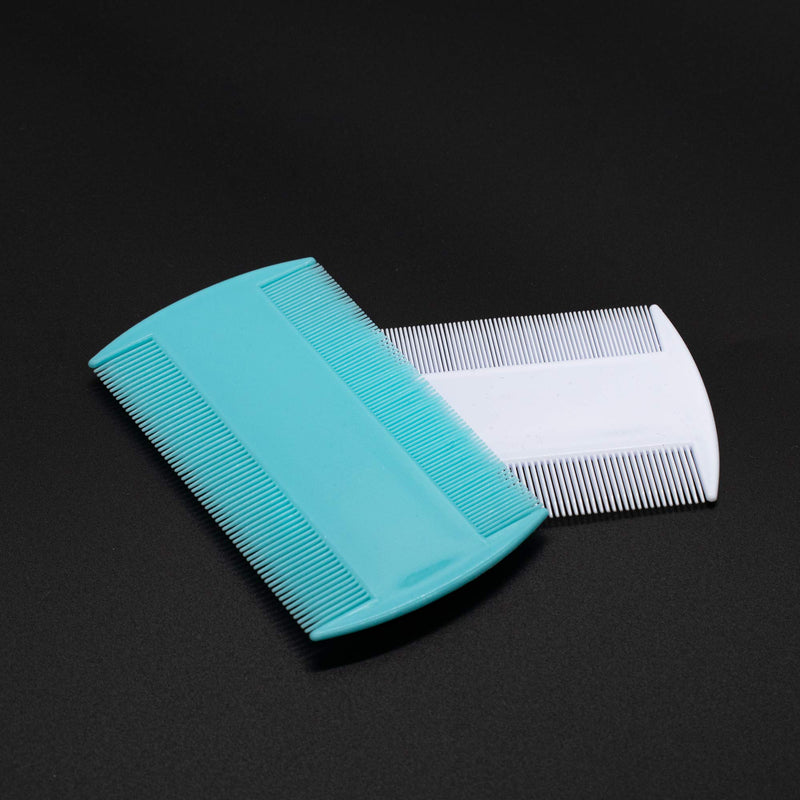 AUEAR, 12 Pack Plastic Pet Comb Flea Lice Combs Dog Cat Double Sided Fine Tooth Flea Hair Combs Pet Hair Grooming Combs 4 Colors 12 Pcs White+Light Blue+Green+Orange - PawsPlanet Australia