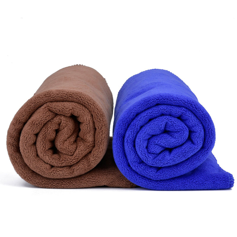 Dog Towel, Legendog 2 Pcs Microfiber Quick Drying Dog Bath Towel | Dog Drying Towels | Large Dog Towel for Dogs and Puppys | Blue and Brown 160*60 cm - PawsPlanet Australia