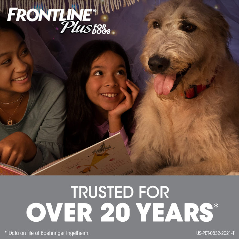 FRONTLINE Plus Flea and Tick Treatment for Dogs (Extra Large Dog, 89-132 Pounds) 6 Count - PawsPlanet Australia