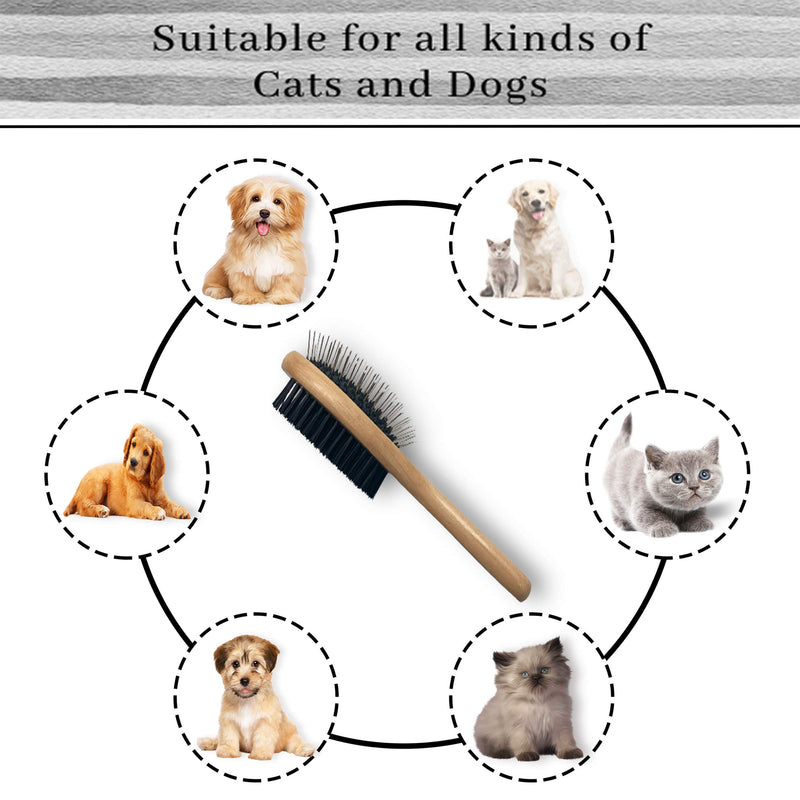 London Lux Double Sided Pin and Bristle Bamboo Dog Brush| Cat Brush for Cleaning Loose Fur and Dirt. This Dog Grooming Brush Suitable for Long, Short, Thick, Wiry, or Curly Hairs - PawsPlanet Australia