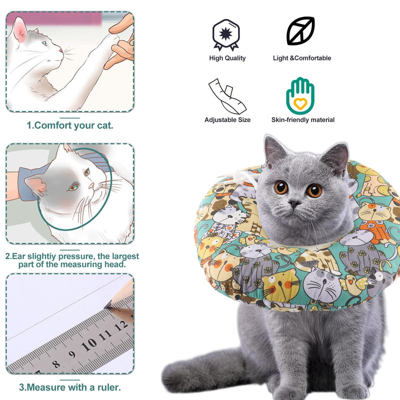 Cat Neck Brace, Breathable Suede Pure Cotton Cat Neck Brace, Soft and Adjustable Cat Recovery Collar, Anti-Bite Safety Protective Collar for Pets, Cats S - PawsPlanet Australia