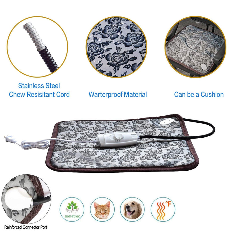 [Australia] - XXL Heating Pad for Large Dog Bed Outdoor or Home,Electric Heating Mat for Dog House Crate Pad for Small Medium Pet Cat Puppy Waterproof Easy Clean Long Chew Proof Cord Gray,34"x21",30-60W 
