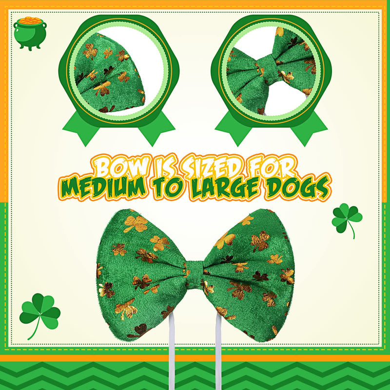 3 Pcs St Patrick's Day Dog Costume, St. Patty's Day Doggie Headband Green Round PET Sunglasses and Green Shamrock Bow Tie Kit for Medium Large Dogs - PawsPlanet Australia