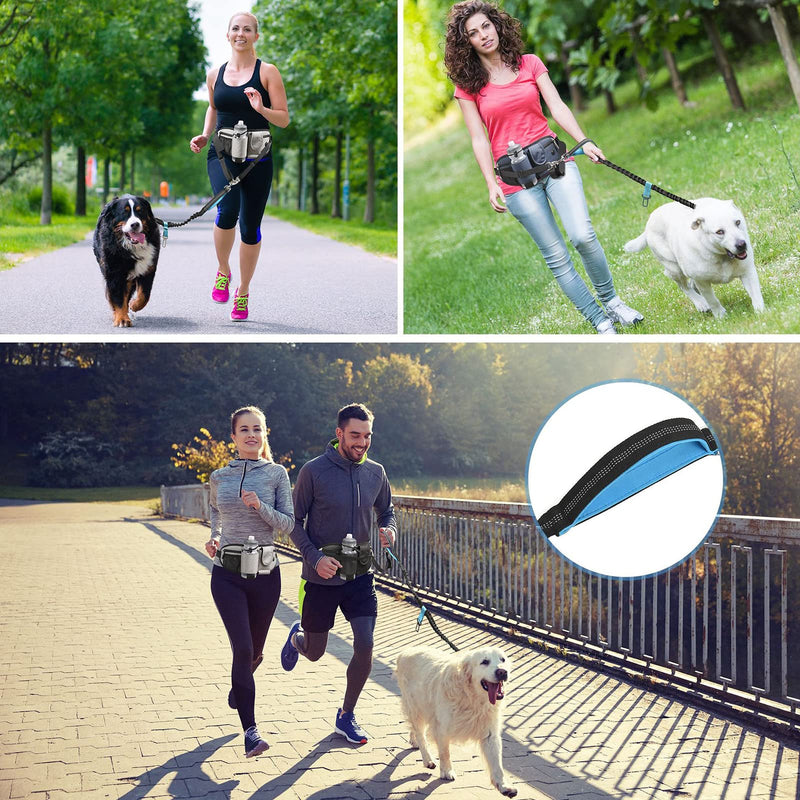 Clape Hands-Free Lead with Waterproof Belt Bag Hands Free Dog Leash Waist Jogging Lead for Dogs Multifunctional Sports Drinking Belt OT09-Gray - PawsPlanet Australia