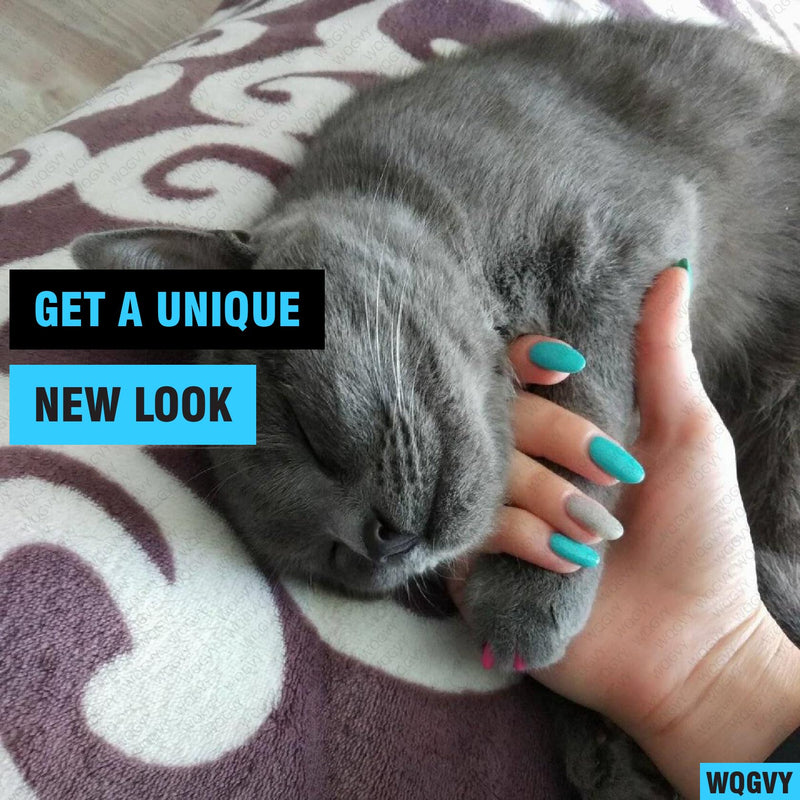 WQGVY 15 Colors / 150 pcs Cat Nail Caps | Cat Claw Covers with Adhesives and Applicators (M) Medium - PawsPlanet Australia
