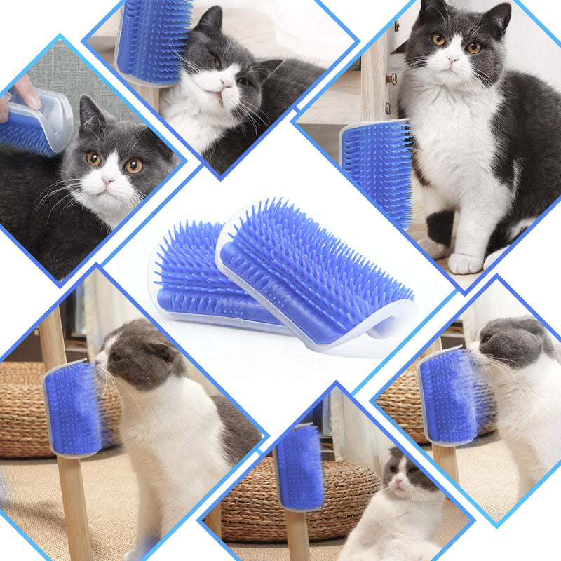 STARROAD-TIM Cat Self Groomer with Catnip, Cat Self Grooming Wall Brush Cat Corner Scratcher Face Massage Comb (Upgrade 2 Pack) - PawsPlanet Australia