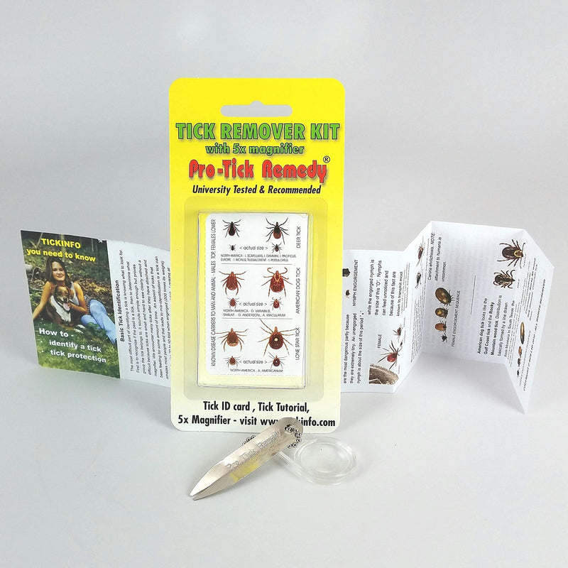 Protick (1 Pack) Tick Remover for Dogs Cats Horses Humans and Pets - Includes 5X Magnifier Tick ID Card and Tick Remover Pamphlet - PawsPlanet Australia