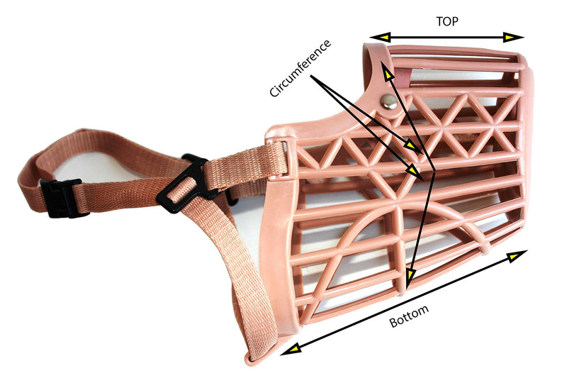 Basket Cage Dog Muzzle Size 6 -X Large - Adjustable Straps - BEIGE, by Pet Supply City (Size 6, Beige) Size 6 – Snout Circumference – 13” - PawsPlanet Australia