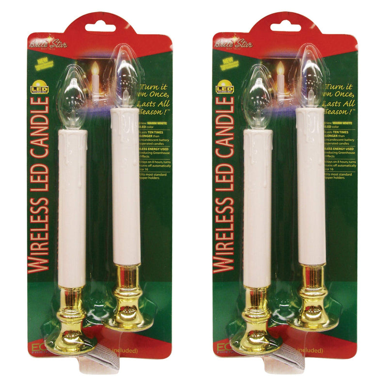 Brite Star Battery Operated 10"H Tiffany LED Candle, 2 Count (Pack of 2) - PawsPlanet Australia