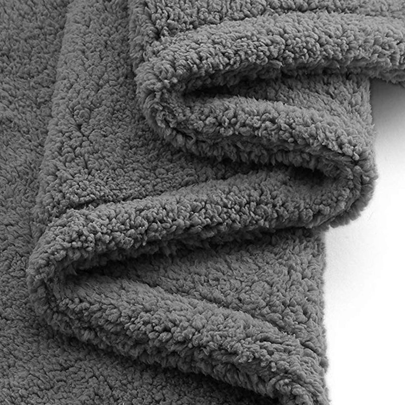 [Australia] - CHEE RAY Extra Thick Washable Snugly Sherpa Fleece Bed Blanket for Dogs and Cats, Durable Warm Fluffy Throw fit Beds/Couch/Sofa/Kennel/Carrier 30" x 25" Grey 