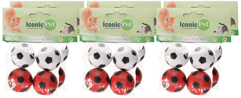 [Australia] - Iconic Pet 12 Pieces Bouncing Sponge Football Red/white 