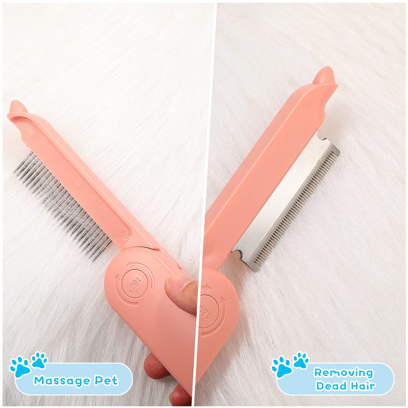 Cat Brush for Shedding Grooming 2 Pieces Dematting Comb for Dogs Pet Hair Deshedding Brushes Tool Teeth Comb for Cat Kitten Dog Pet Short Long Matted Hair Easy Detangling Massaging Removing Knots - PawsPlanet Australia