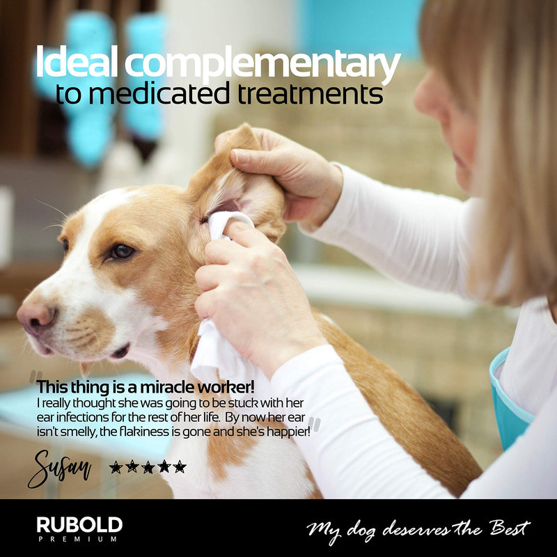 RUBOLD Natural Ear Cleaner for Dogs - Soothing and Organic Dog Ear Infection Treatment - Also Best Daily Ear Wash Solution for Every Cat Puppy and Pet - PawsPlanet Australia