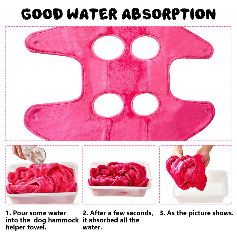Shappy Dog Hammock Helper Towel Dog Grooming Hammock Pet Restraint Bag Multifunctional Pet Cat Bath Towel Dog for Bathing Washing Grooming Trimming Nail Clipping Large Rose Red - PawsPlanet Australia