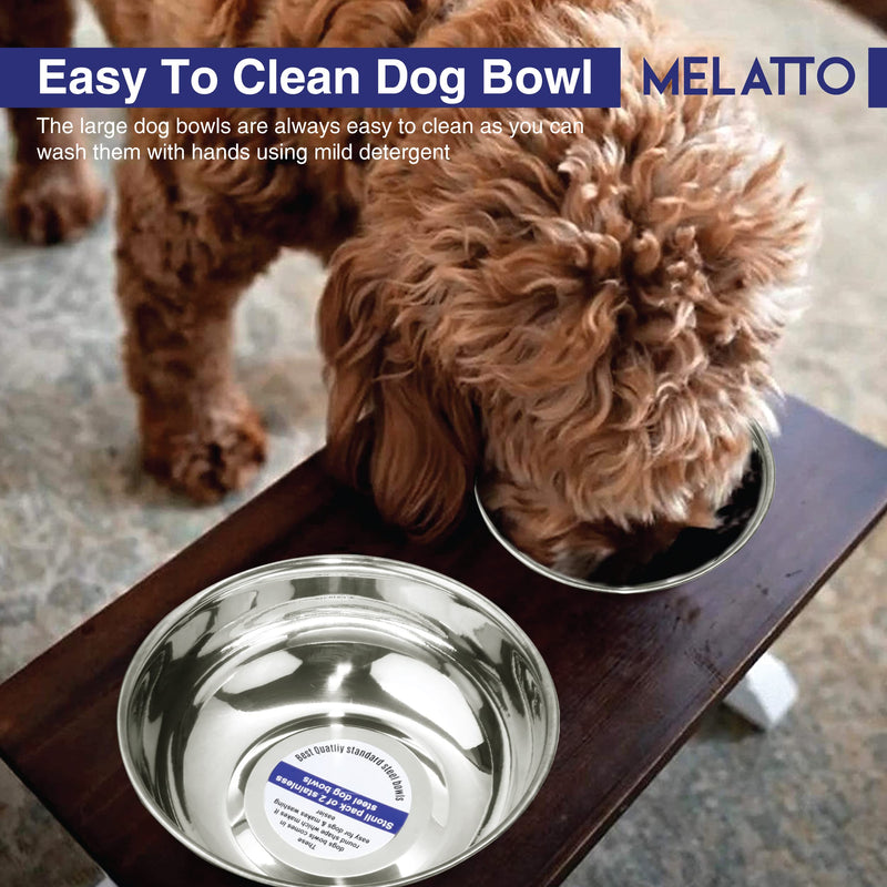 2Pack Stainless Steel Dog Bowls -1500ML- Large Dishwasher Safe Food and Water Bowl – Rust and Splash Free Bowls for Cats, Puppy, Kitten and Dogs - PawsPlanet Australia