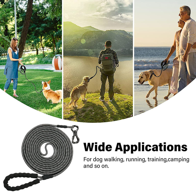 NTR Long Leash for Dog Training, 100FT Dog Leashes for Large Breed Dogs with Swivel Lockable Hook and Comfortable Padded Handle,Dog Lead Check Cord for Small Medium and Large Dogs 100ft*1/3 Inch Black - PawsPlanet Australia
