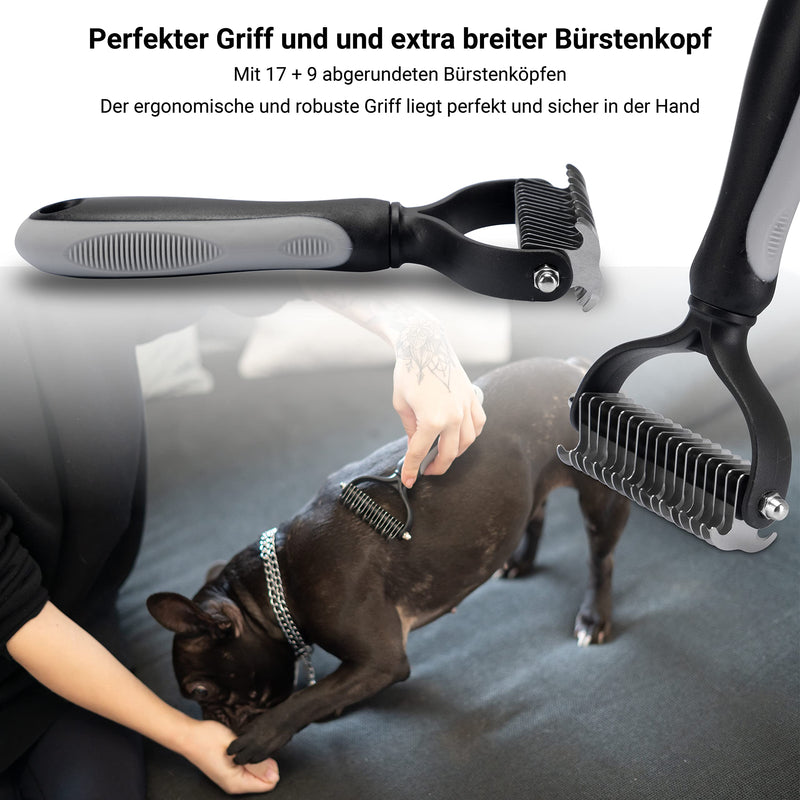 FinoPet set of 5 with different dog brushes/cat brushes, XL lint roller and tick tweezers in a promotional set, long hair short hair undercoat brushes animal hair remover, automatic tick removal set of 5 with different dog/cat brushes - PawsPlanet Australia