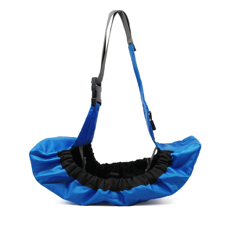 Outward Hound Kyjen 21010 Pooch Pouch Sling Carrier For Dogs Easy-Fit Adjustable Dog Carrier, Blue Blue Quilt with Black Accents - PawsPlanet Australia