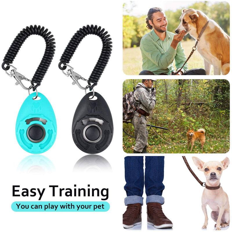 Weewooday Dog Clicker Training Kit, Dog Treat Training Pouch and 2 Pieces Pet Training Clicker with Wrist Strap, Built in Poop Bag Dispenser Easily Carrying Pet Toys Treats for Dog Cat Pet - PawsPlanet Australia