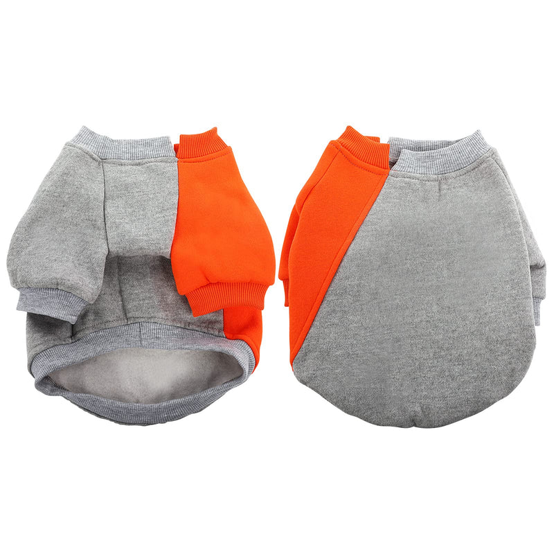 LETSQK Dog Jacket Pullover, Contrast Color Pet Dog Hoodie, Puppy Sweater Dog Sweatshirt Outfit for Small and Medium Dogs Orange - PawsPlanet Australia