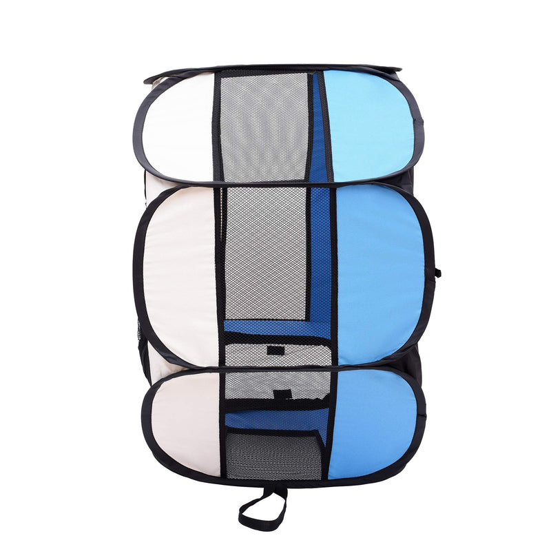 Mile High Life | Portable Cat Dog Crate | Foldable Dog Case Tent | Collapsible Travel Crate | Water Resistant Shade Cover | for Dogs/Cats/Rabbit Small-Dia29"*H17" Blue - PawsPlanet Australia