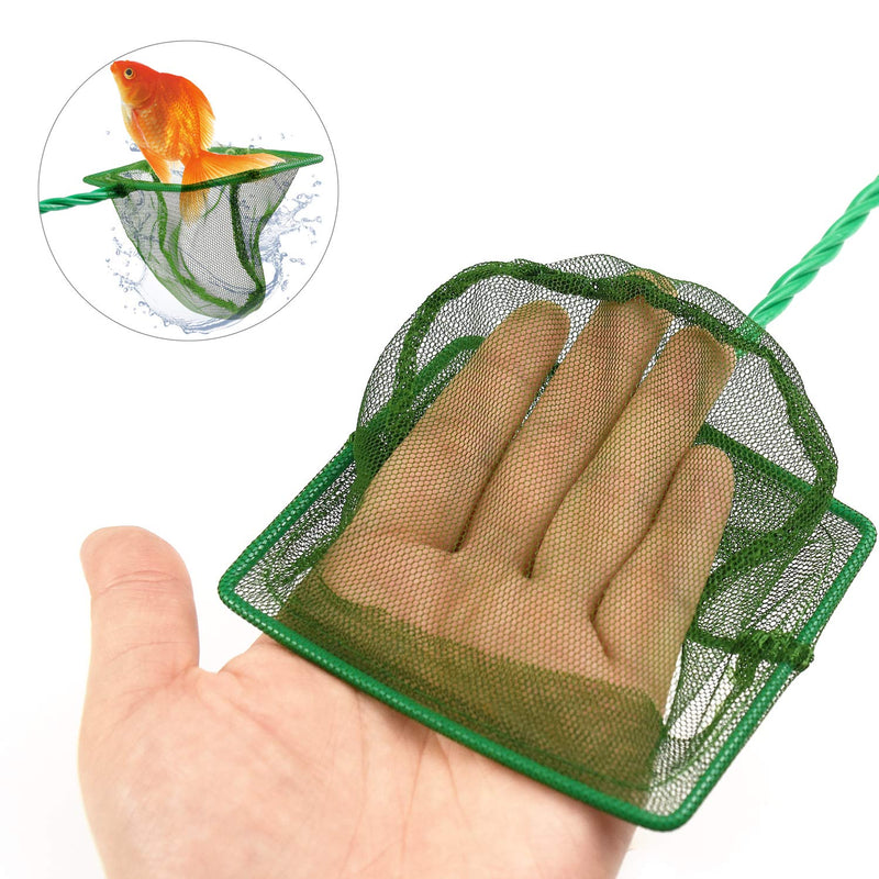 [Australia] - Awpeye 4 Pcs Aquarium Fish Net, 4 Inch Quick Catch Mesh Nylon Fishing Nets with Plastic Handle - Green 