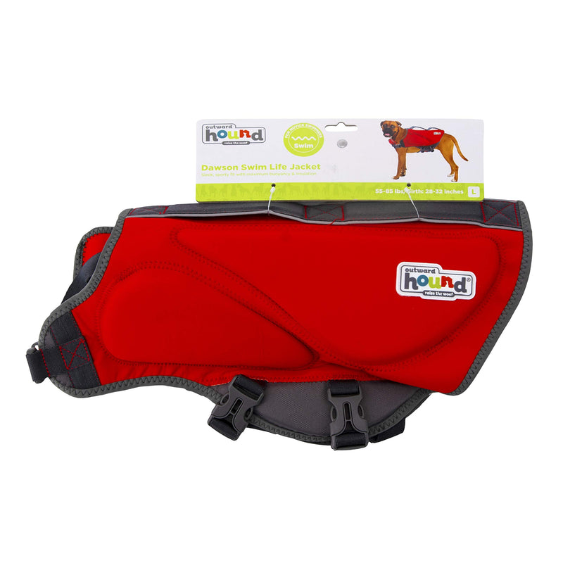 Outward Hound Dawson Dog Life Jacket, Large, Red L - PawsPlanet Australia