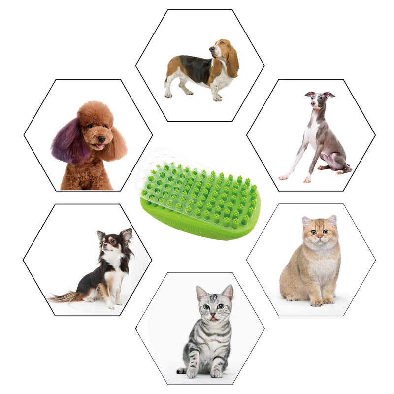 [Australia] - HOP Home of Paws Pet Shampoo Brush Soothing Massage Brush - Great Grooming Tool with Soft Rubber Bristles Curry Comb for Dogs & Cats Washing and Massaging 