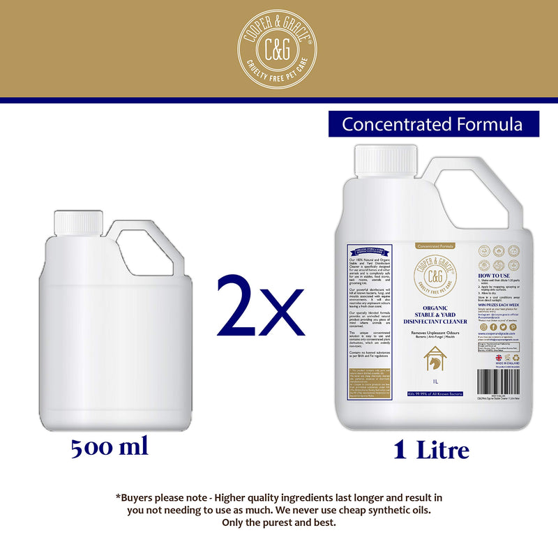 C&G Pets | ORGANIC STABLE & YARD CLEANER 1 LITRE | PLANT DERIVATIVES SAFE AROUND EQUINE | REMOVES UNPLEASANT ODOUR | INSTANT ACTION AGAINST BACTERIA FUNGI AND MOULD - PawsPlanet Australia