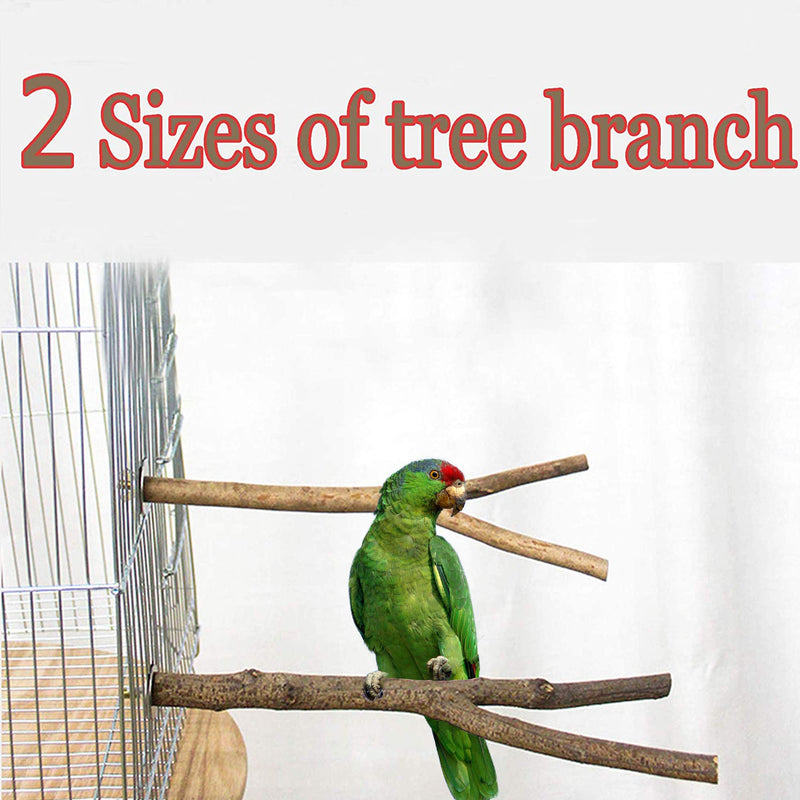 Lopbraa 9.84inch Bird Perch Stand Parrot Perches Natural Wood Cage Perch Platform Stand for Small Birds Parrots Parakeets Cockatiels Conures Cages Accessories 5 PCS - PawsPlanet Australia