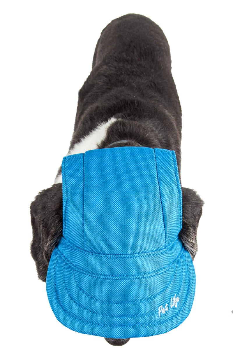 [Australia] - Pet Life 'Cap-Tivating' Uv Protectant Adjustable Fashion Dog Hat Cap Large Blue 