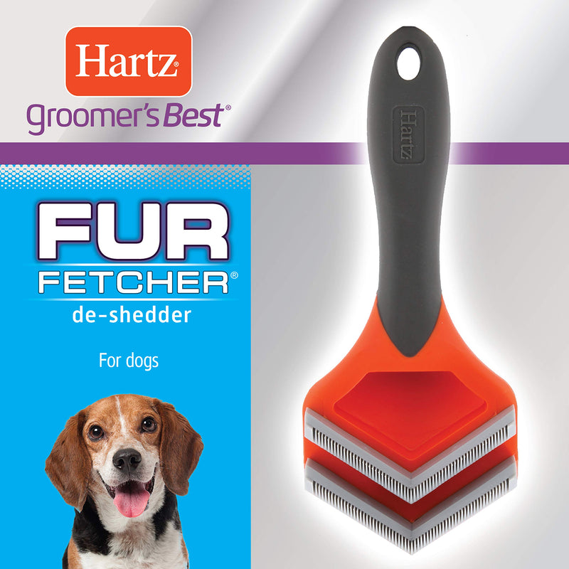 Hartz Groomer's Best Fur Fetcher Deshedder Dog Brush, Deshedding Dog and Puppy Brush for All Sizes to Remove Loose Hair & Help Dog Shedding - PawsPlanet Australia