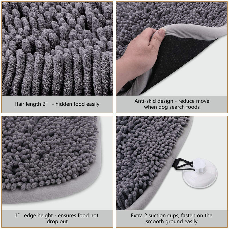 MODEHUAYING Pet Snuffle Feeding Mat (17" x 21"), Dogs Treat Dispenser, Encourages Natural Foraging Skills for Dogs, Interactive Game for Boredom, Durable and Machine Washable, With Suction Cup - PawsPlanet Australia