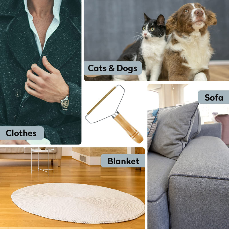 Vikaster Pet Hair Remover Cat Hair Remover, Portable Lint Brush Animal Hair Lint Remover for Removing Lint from Clothes, Sofas, Carpets, Cats and Dogs Metal + Plastic - PawsPlanet Australia