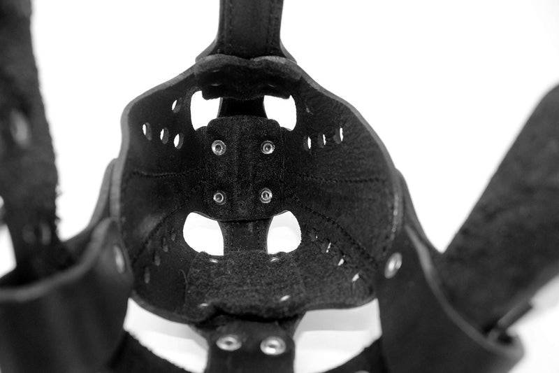 [Australia] - Viper Bravo Leather Agitation Muzzle with Quick Release Buckle for Dogs Size 3 Black 