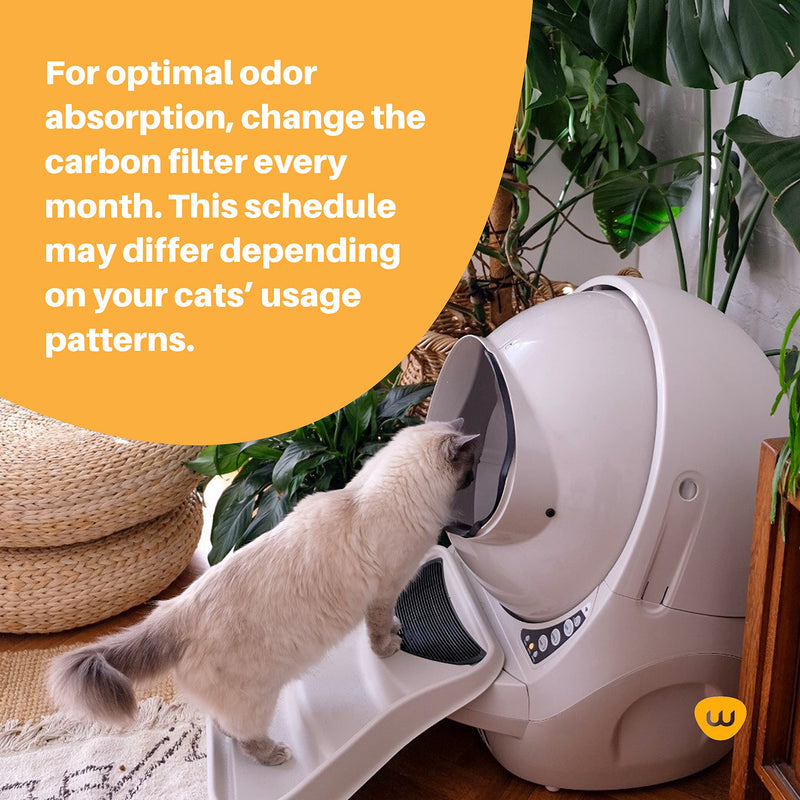Litter-Robot Carbon Filters by Whisker, 6-Pack - Litter Box Filter, Custom Fit for Litter-Robot, Absorbs Odors & Controls Moisture 6 Count (Pack of 1) - PawsPlanet Australia