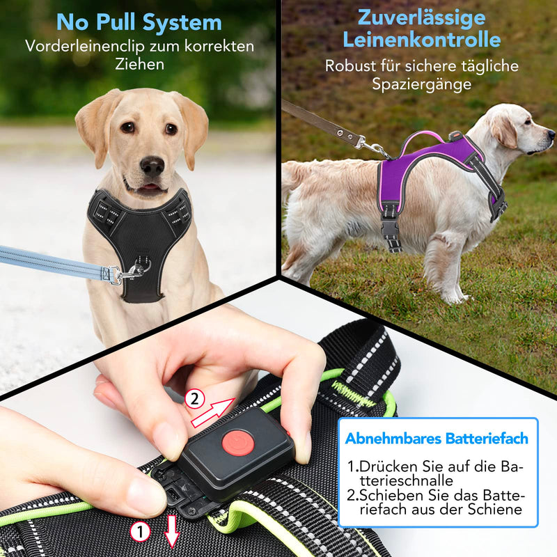 Dog Harness Luminous Rechargeable Luminous Harness for Dogs LED Illuminated Dog Harness for Small Medium Large Dogs Luminous Harness for Dogs M Green - PawsPlanet Australia