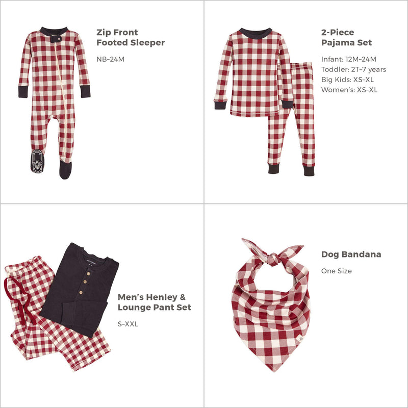 Burt's Bees Baby Baby Girls' Family Jammies, Matching Holiday Pajamas, Organic Cotton Pjs Large Buffalo Check Cranberry - PawsPlanet Australia