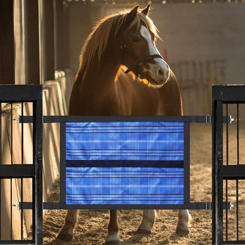 N\A Horses Stall Guard with Adjustable Straps and Sturdy Spring Hooks, Designed to Keep Horses Safe and Comfortable, 27"x19" (Blue) - PawsPlanet Australia