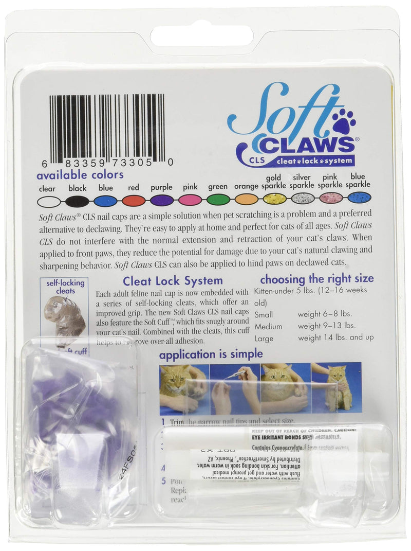 [Australia] - Feline Soft Claws Cat Nail Caps Take-Home Kit, Medium, Purple 