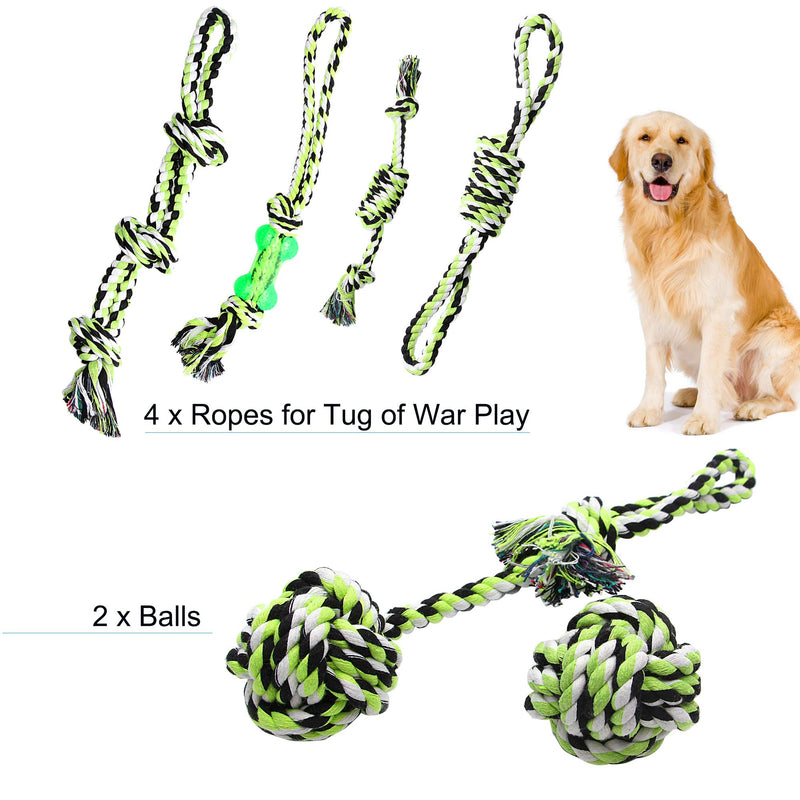 Dog Rope Toys for Aggressive Chewers Durable Tough for Small to Large Dog Chew Toys - Indestructible Small Dog & Puppy Teething Toys Prevents Boredom and Relieves Stress Set of 6 - PawsPlanet Australia