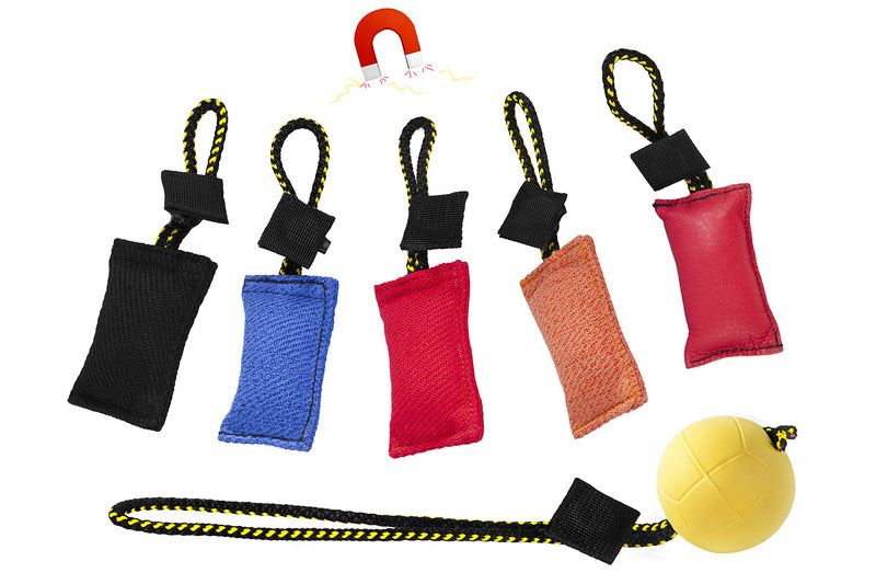 DINGO GEAR Magnetic Set For The Dog Training: Encased Magnet, Red Nylcot & Genuine Leather Bite Tug magnet + 2 tugs - PawsPlanet Australia