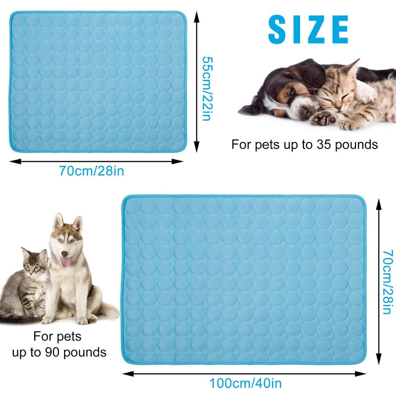 Cooling Mat for Dogs Cats, Dog Cooling Mat Pet Self Cooling, Dog Cooling Pad Dog Cooling Supplies Cooling Mat, Pet Indoor/Outdoor Summer Pet Cooling Mat Dog Cat Bed Mats 28"x22" Blue 28x22IN - PawsPlanet Australia