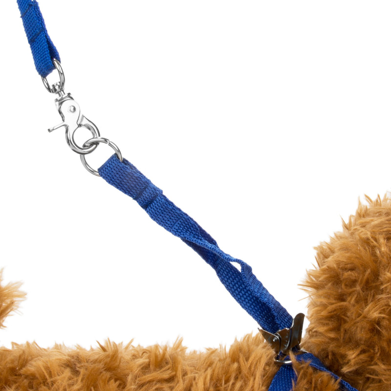 [Australia] - CueCue Pet Choke Free Stripped Harness and Leash Combo Set Large Blue Stripped 