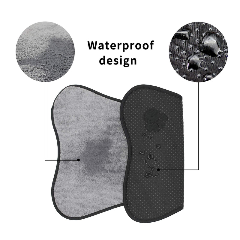 Ptlom Dog and Cat Medium and Small Placemat, Pet Food and Water Mat Suitable for Medium and Small Pets, Prevent Water and Food from Spilling, Cotton Grey - PawsPlanet Australia