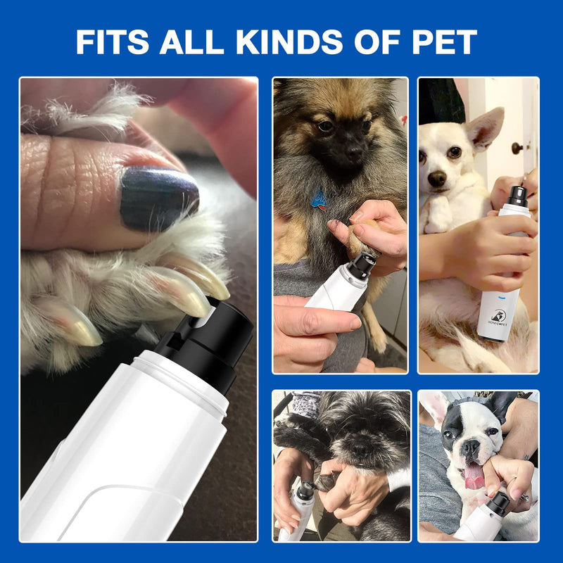 Bonve Pet Dog Nail Grinder, Upgraded Cat Dog Nail Trimmers Super Quiet Dog Nail Clipper with 2 Grinding Wheels, USB Rechargeable Pet Nail Clippers for Small Large Cats Dogs Breed Nails - PawsPlanet Australia